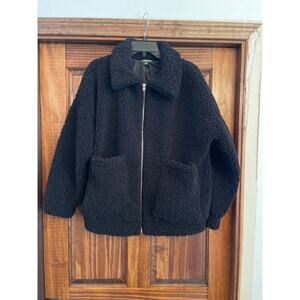 Wild fable, Teddy bomber coat, black XS/S